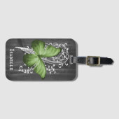 Green Rustic Butterfly Personalisierter Gepäckträg Gepäckanhänger (Vorderseite (Horizontal))
