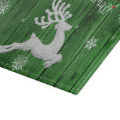Green Rustic Christmas Rentier Cutting Board Schneidebrett (Ecke)