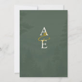 Green Rustic Classic Watercolor Monogram Wedding Einladung (Rückseite)