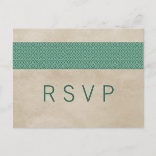 Green Rustic Damask UAWG Postcard Einladungspostkarte