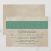 Green Rustic Damask Wedite Einladung (Vorne/Hinten)