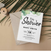 Green Rustic Eucalyptus Baby Shower Einladung
