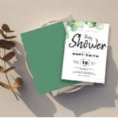 Green Rustic Eucalyptus Baby Shower Einladung