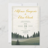 Green Rustic Forest Classic Watercolor Wedding Einladung (Vorderseite)