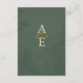 Green Rustic Forest Watercolor Wedding Details Begleitkarte (Rückseite)