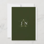 Green Rustic Forest Wedding Card Einladung (Rückseite)