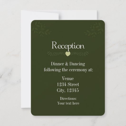 Green Rustic Forest Wedding Card Einladung (Vorderseite)