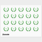 Green Rustic Laurel Wreath Vielen Dank Runder Aufkleber (Blatt)