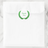 Green Rustic Laurel Wreath Vielen Dank Runder Aufkleber (Tasche)