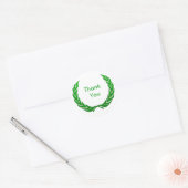 Green Rustic Laurel Wreath Vielen Dank Runder Aufkleber (Umschlag)