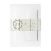 Green Rustic Monogram Einladung Bauchband Einladungsbanderole (Vorderseite Beispiel)