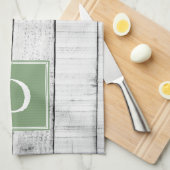 Green Rustic Monogram Handtuch (Viertel Falte)