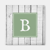 Green Rustic Monogram Magnet (Vorne)