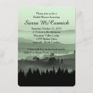 Green Rustic Mountain Bridal Dusche Einladung