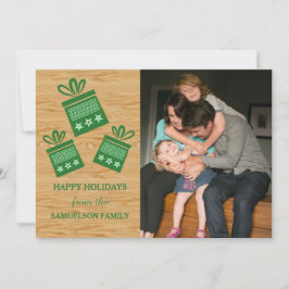Green Rustic präsentiert Holiday Foto Flat Card Feiertagskarte