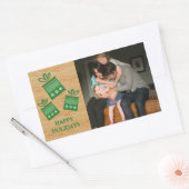Green Rustic präsentiert Holiday Foto Stickers (Umschlag)