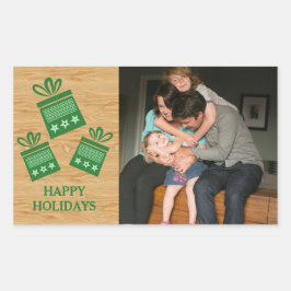 Green Rustic präsentiert Holiday Foto Stickers