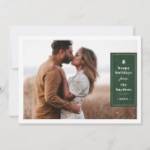 Green Rustic Tree Woodgrain Christmas Photo Card Einladung (Vorderseite)