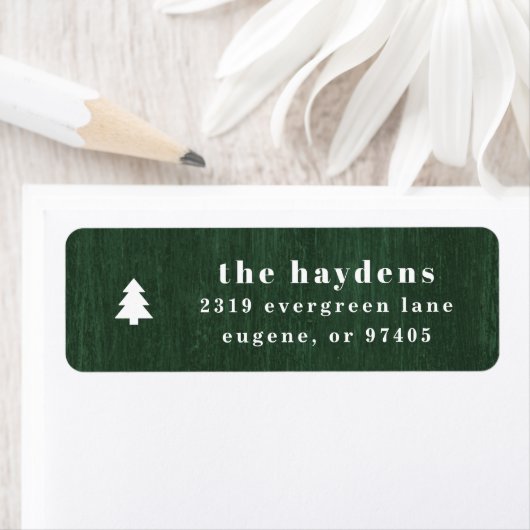 Green Rustic Tree Woodgrain Return Address Label (Insitu)