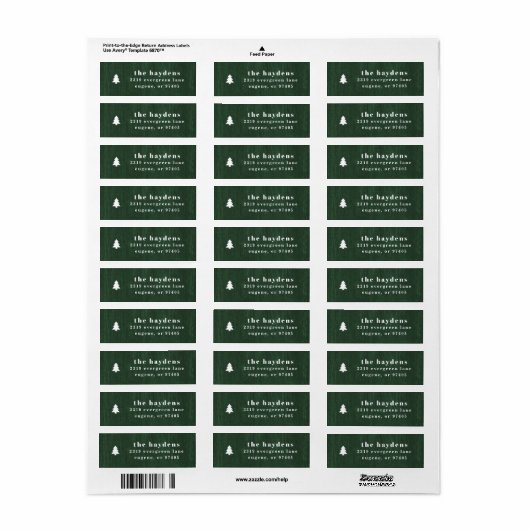 Green Rustic Tree Woodgrain Return Address Label (Vorne)