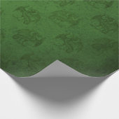 Green Rustic Vintag Dragon Print Geschenkpapier (Ecke)