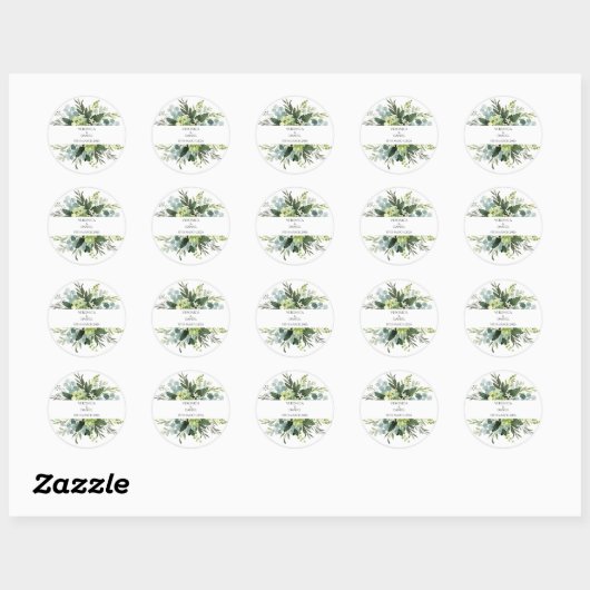 Green Rustic Wedding Circle Sticker (Blatt)