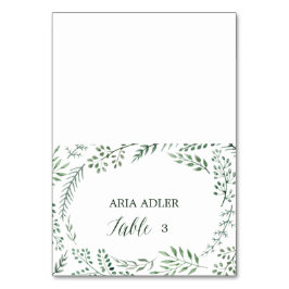 Green Rustic Wreath Wedding Escort Platzkarten Tischnummer