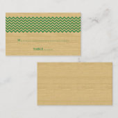 Green Rustic Zickzack Wedding Platzkarte (Vorne/Hinten)