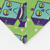 Green Sad Robot Pop Art Fleecedecke (Ecke)