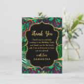 Green Safari Agate Birthday Dankeskarte (Stehend Vorderseite)