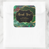 Green Safari Agate Birthday Vielen Dank Quadratischer Aufkleber (Tasche)