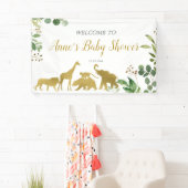 Green Safari Animal Baby Shower Banner (Insitu)