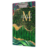 Green Safari Animal Print Agate Klemmbrett (Links)