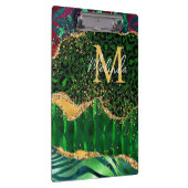 Green Safari Animal Print Agate Klemmbrett (Rechts)