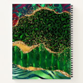 Green Safari Animal Print Agate Notizblock (Rückseite)