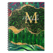 Green Safari Animal Print Agate Notizblock (Vorderseite)