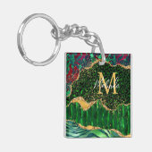 Green Safari Animal Print Agate Schlüsselanhänger (Vorderseite links)