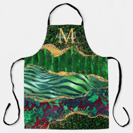 Green Safari Animal Print Agate Schürze