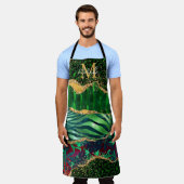 Green Safari Animal Print Agate Schürze (Getragen)