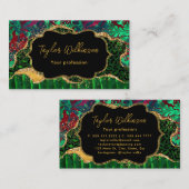 Green Safari Animal Print Agate Visitenkarte (Vorne/Hinten)