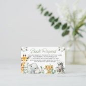 Green Safari Baby Duwer Book Request Insert Visitenkarte (Stehend Vorderseite)