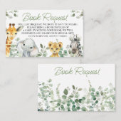 Green Safari Baby Duwer Book Request Insert Visitenkarte (Vorne/Hinten)