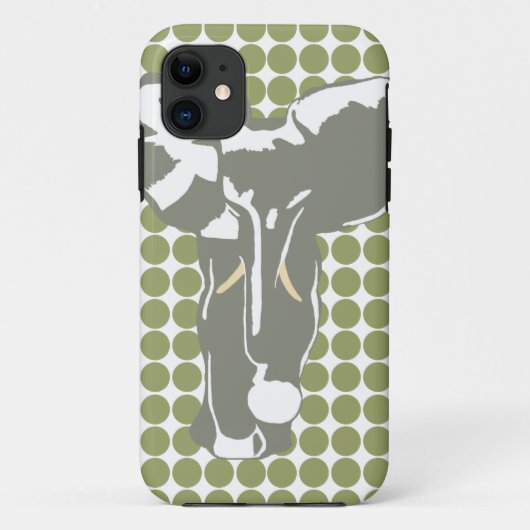 Green Safari Dot mit Pop Art Elephant Case-Mate iPhone Hülle (Rückseite)