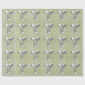 Green Safari Dot mit Pop Art Elephant Geschenkpapier (Flach)