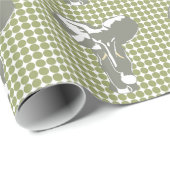 Green Safari Dot mit Pop Art Elephant Geschenkpapier (Rolleneckpunkt)