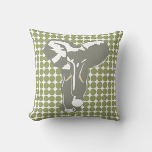 Green Safari Dot mit Pop Art Elephant Kissen
