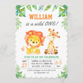 Green Safari Dschungel 1. Junge erste Geburtstagsp Einladung