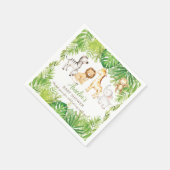 Green Safari Forest Jungle Animals Baby Dusche Serviette (Ecke)
