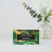 Green Safari Jungle Animal Print Agate Visitenkarte (Stehend Vorderseite)
