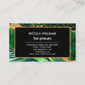 Green Safari Jungle Animal Print Agate Visitenkarte (Rückseite)